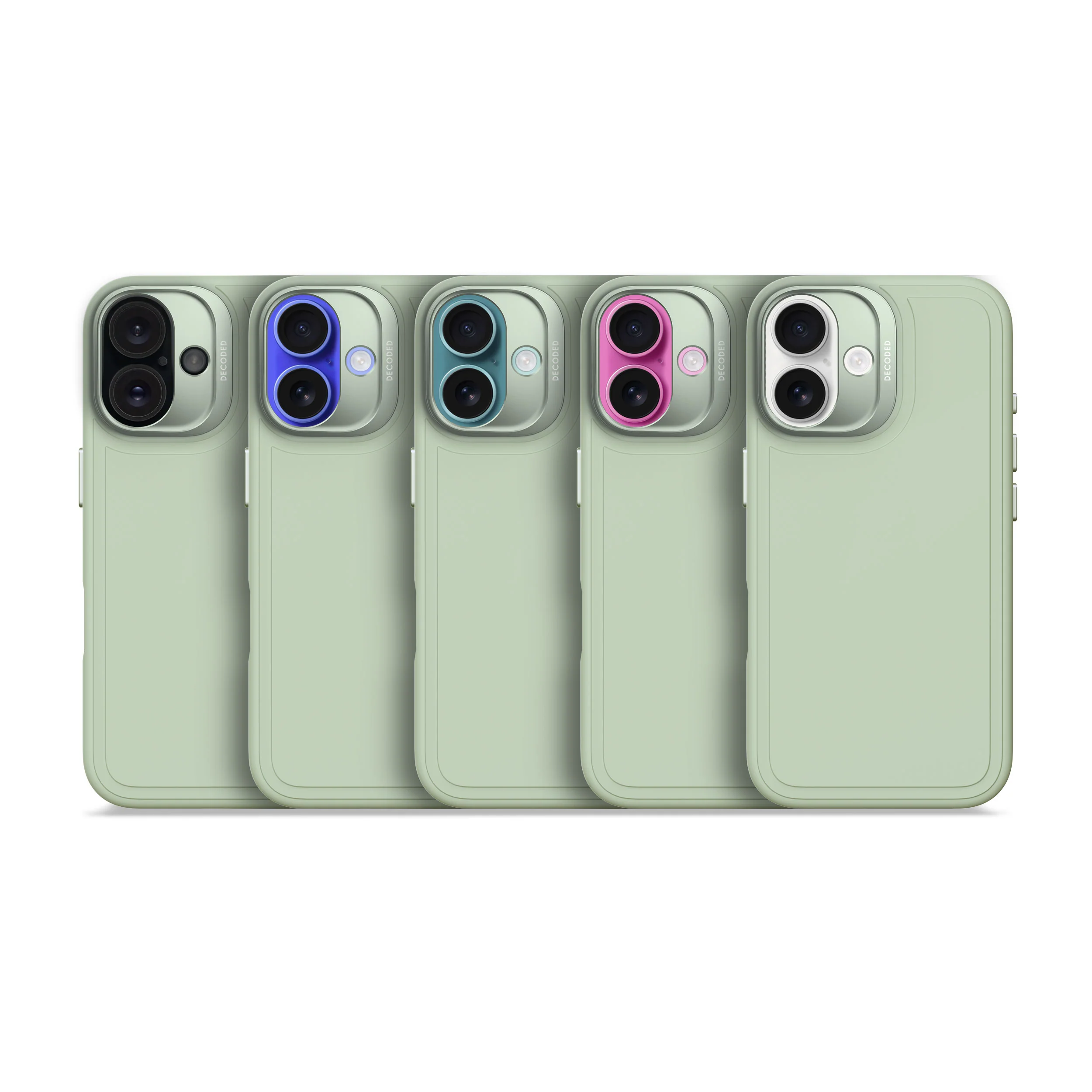 AntiMicrobial Silicone Stacks Case | Mist Green | iPhone 16 | D25IPO16BCST9MN - Image 9