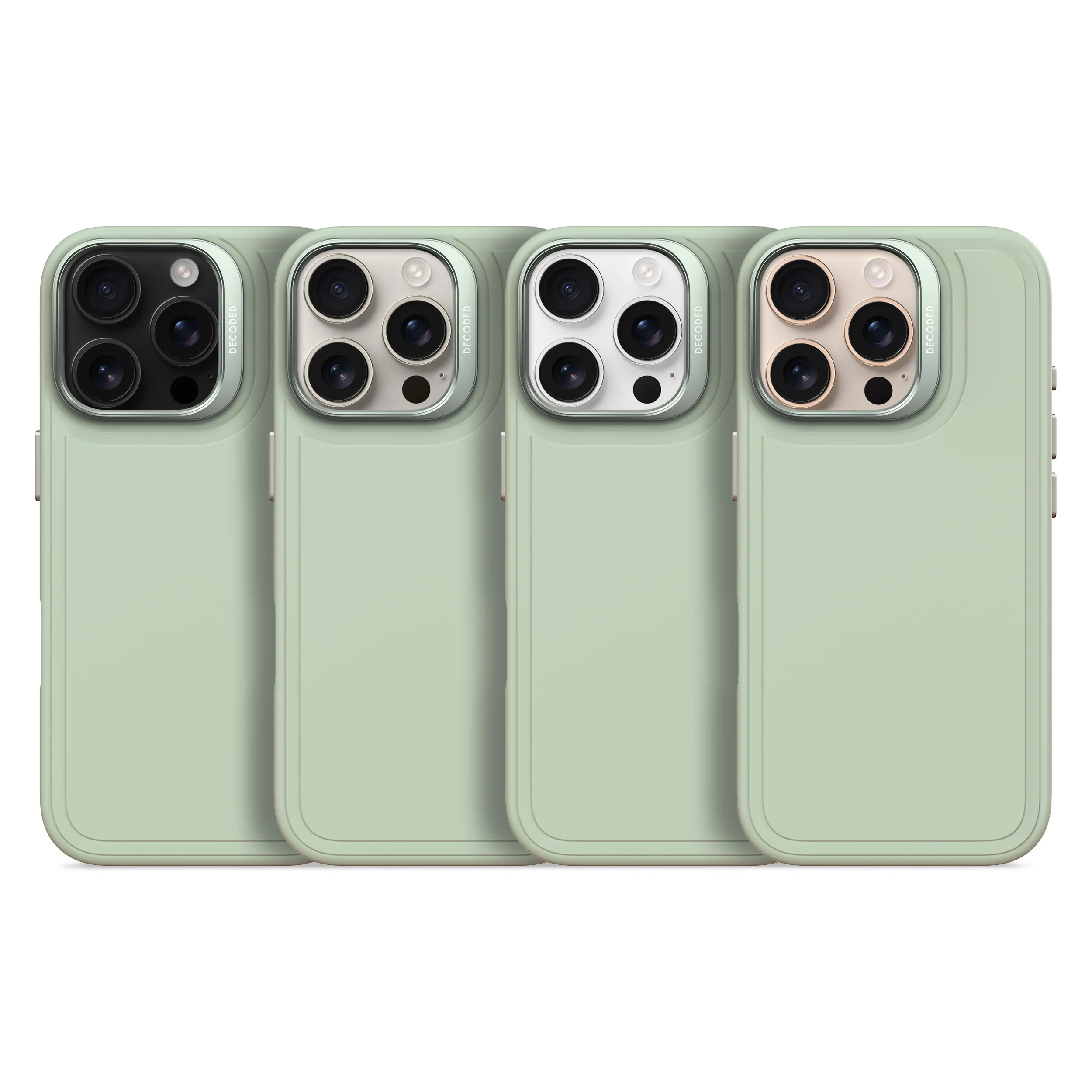 AntiMicrobial Silicone Stacks Case | Mist Green | iPhone 16 Pro | D25IPO16PBCST9MN - Image 11