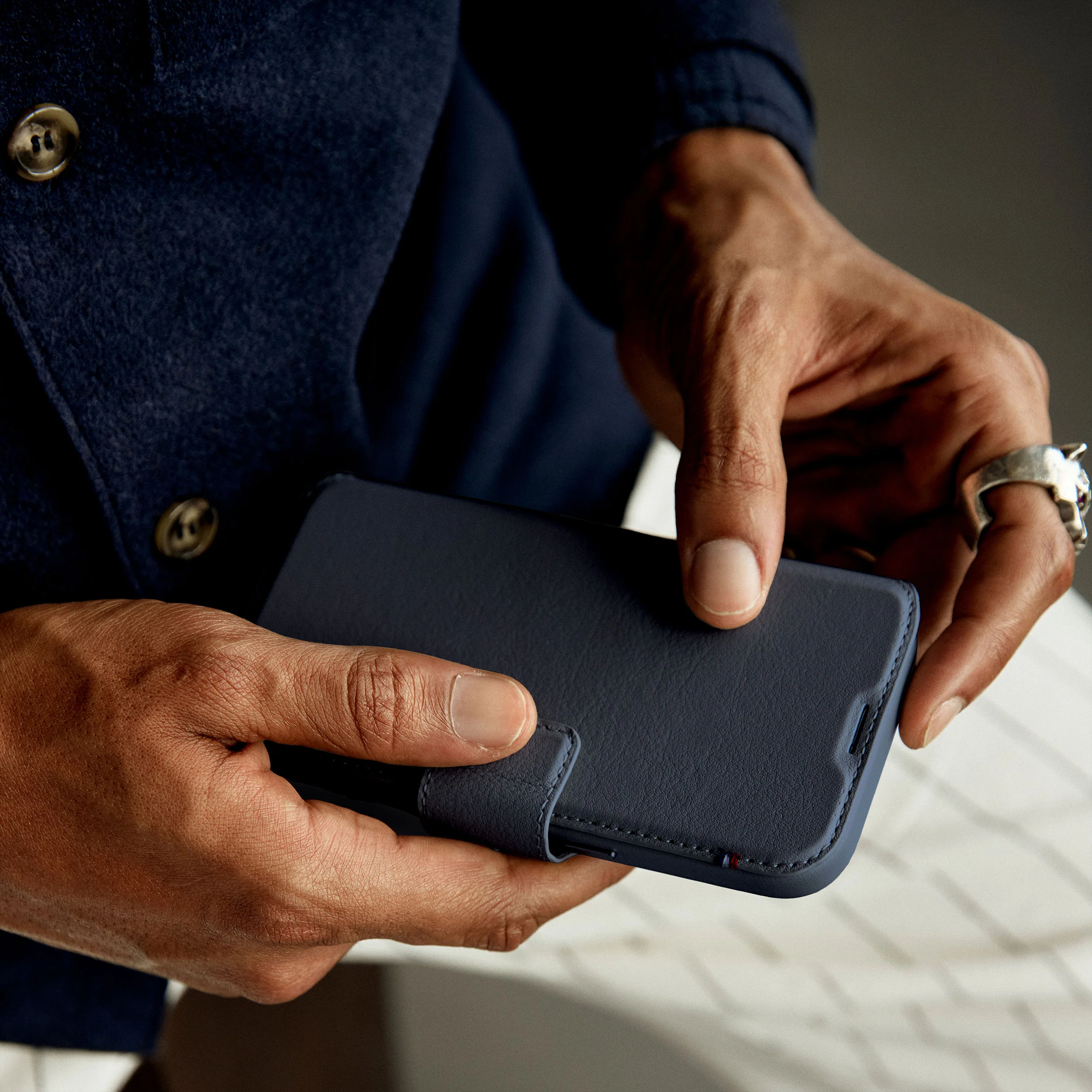Leather Detachable Wallet Case | Navy Blue | iPhone 16 | D25IPO16DW5NY - Image 3
