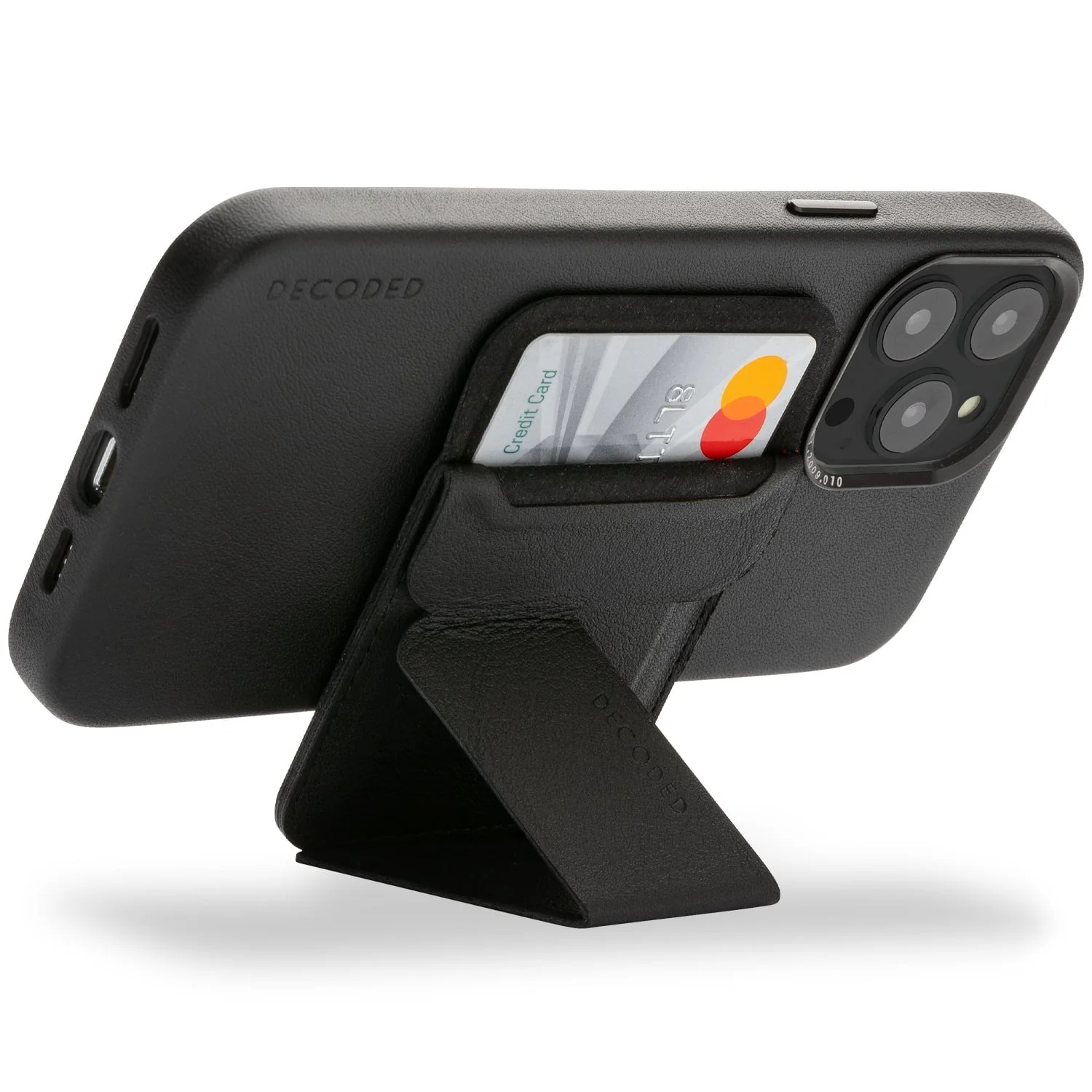 Leather MagSafe Card/Stand Sleeve | Black | D22MC2BK - Image 4