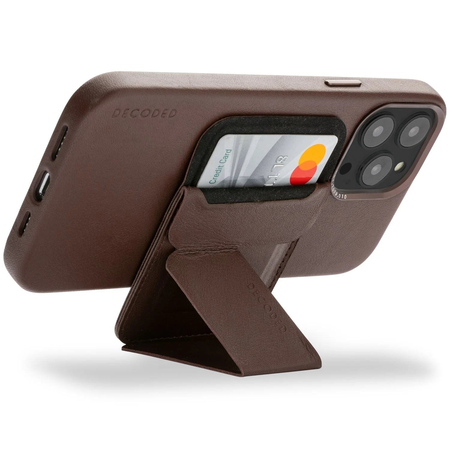 Leather MagSafe Card/Stand Sleeve | Chocolate Brown | D22MC2CHB - Image 4