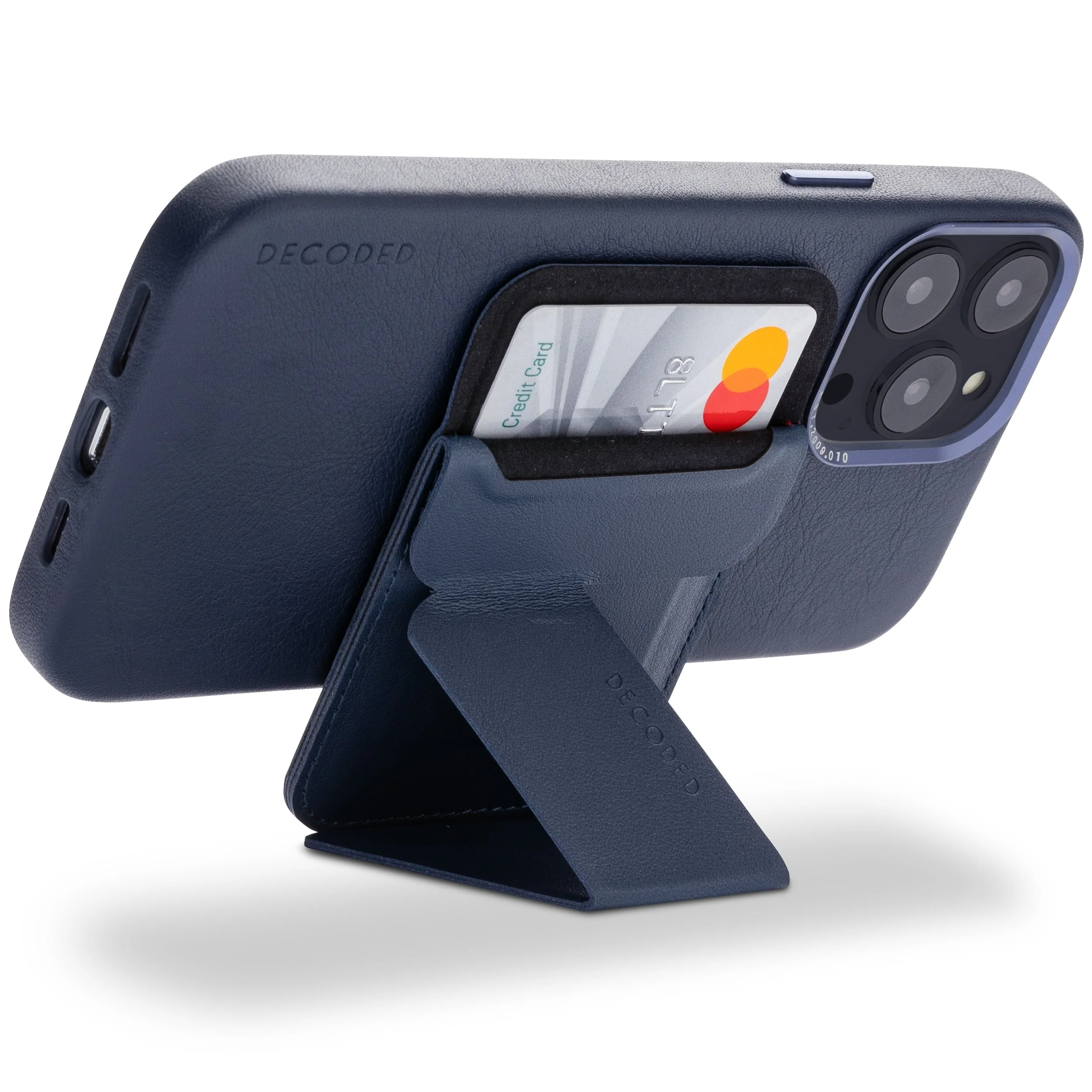 Leather MagSafe Wallet Stand | Navy | DA23MCS1NY - Image 4