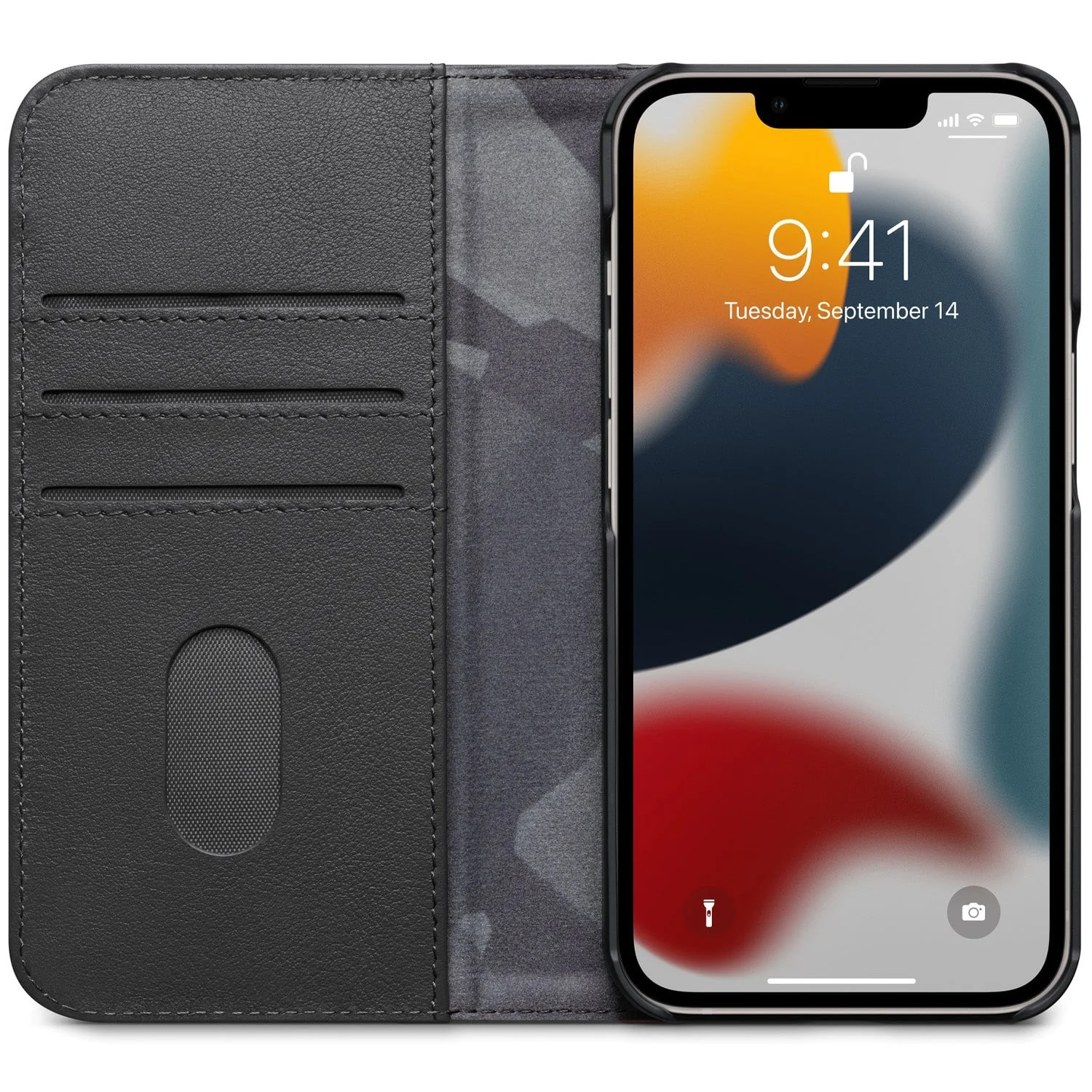 Leather Wallet Case | Black | iPhone 13 | DA22IPO61CW3BK - Image 2