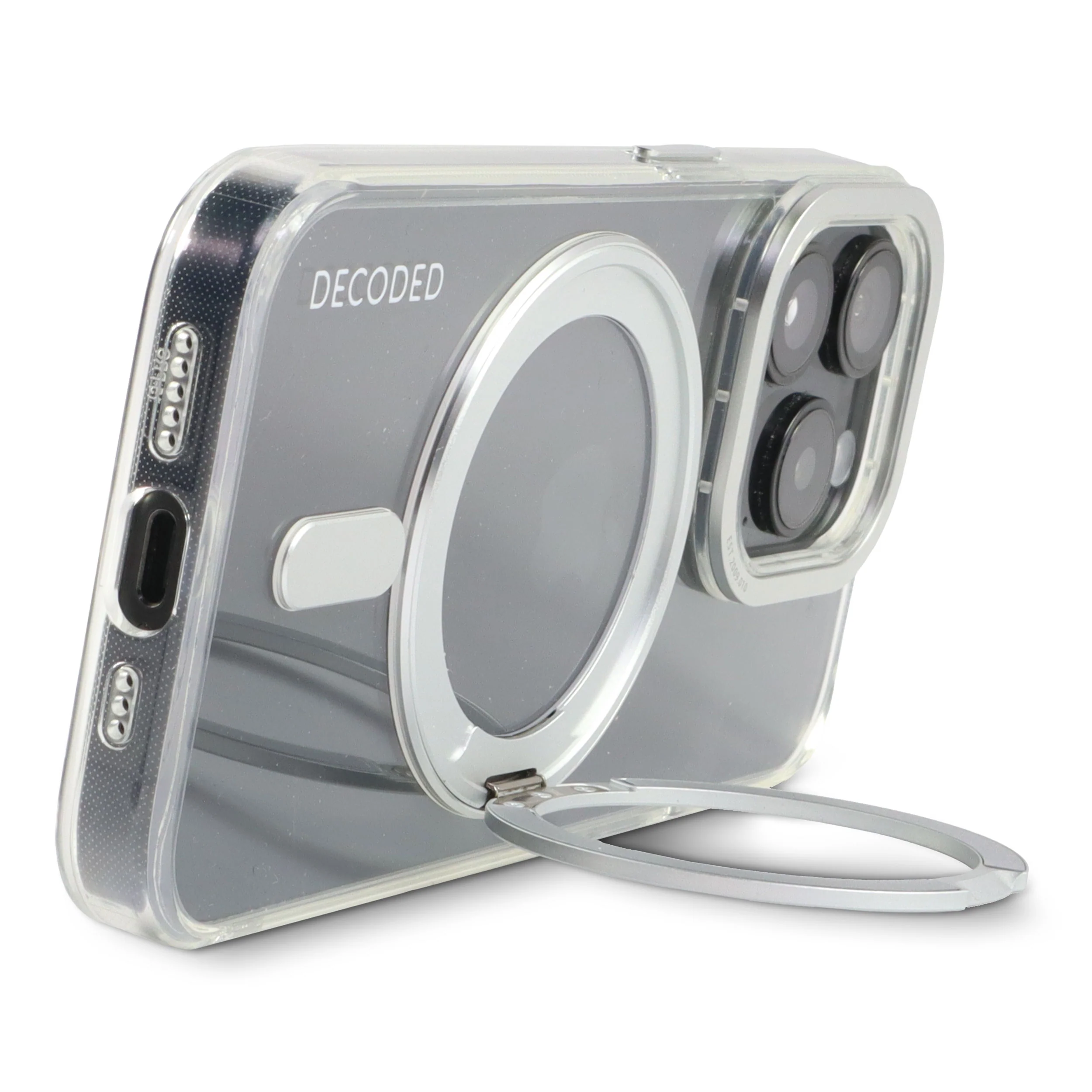 Recycled Plastic Transparent Loop Stand Back Case | Transparent | iPhone 15 | D24IPO15LSBC1TT - Image 5