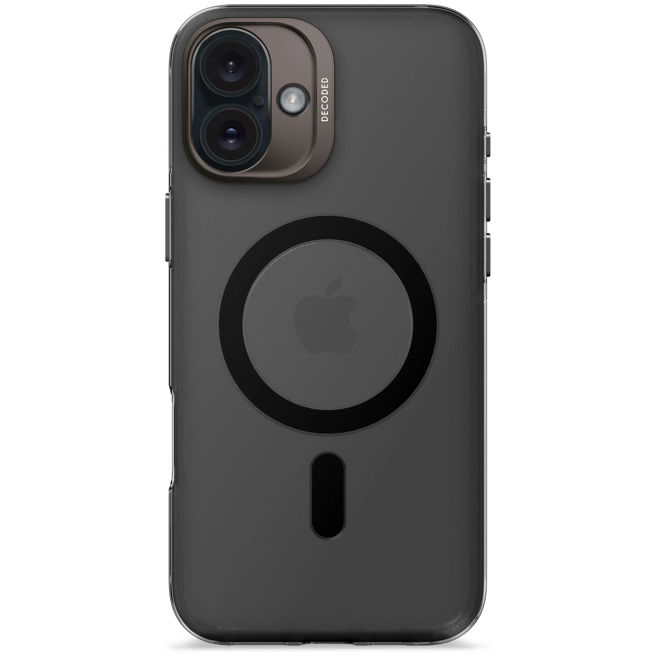 Recycled Plastic Transparent Clear Case | Frosted Black Transparent | iPhone 16 Plus | D25IPO16PLBCT2FK