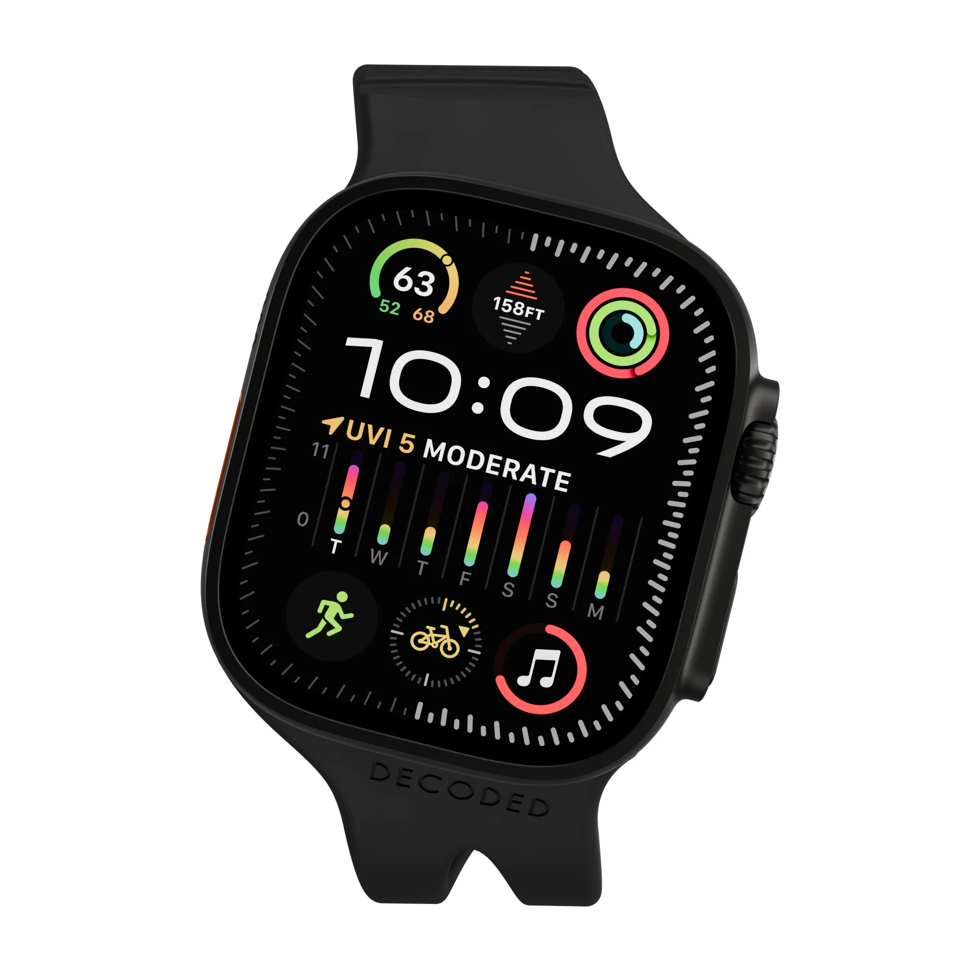 Silicone Ares Loop Watch Band | Black | 38mm to 42mm | D26AWS42ALS1BK - Image 2