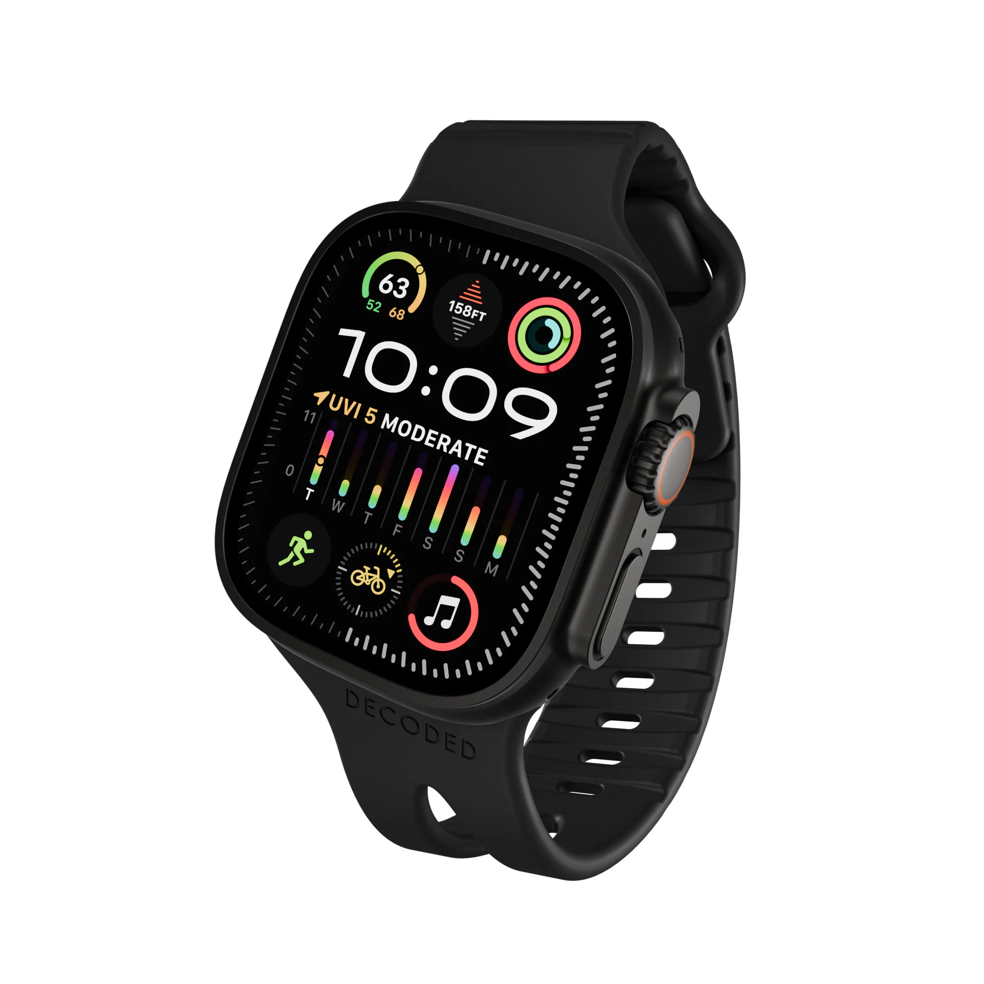 Silicone Ares Loop Watch Band | Black | 38mm to 42mm | D26AWS42ALS1BK - Image 5