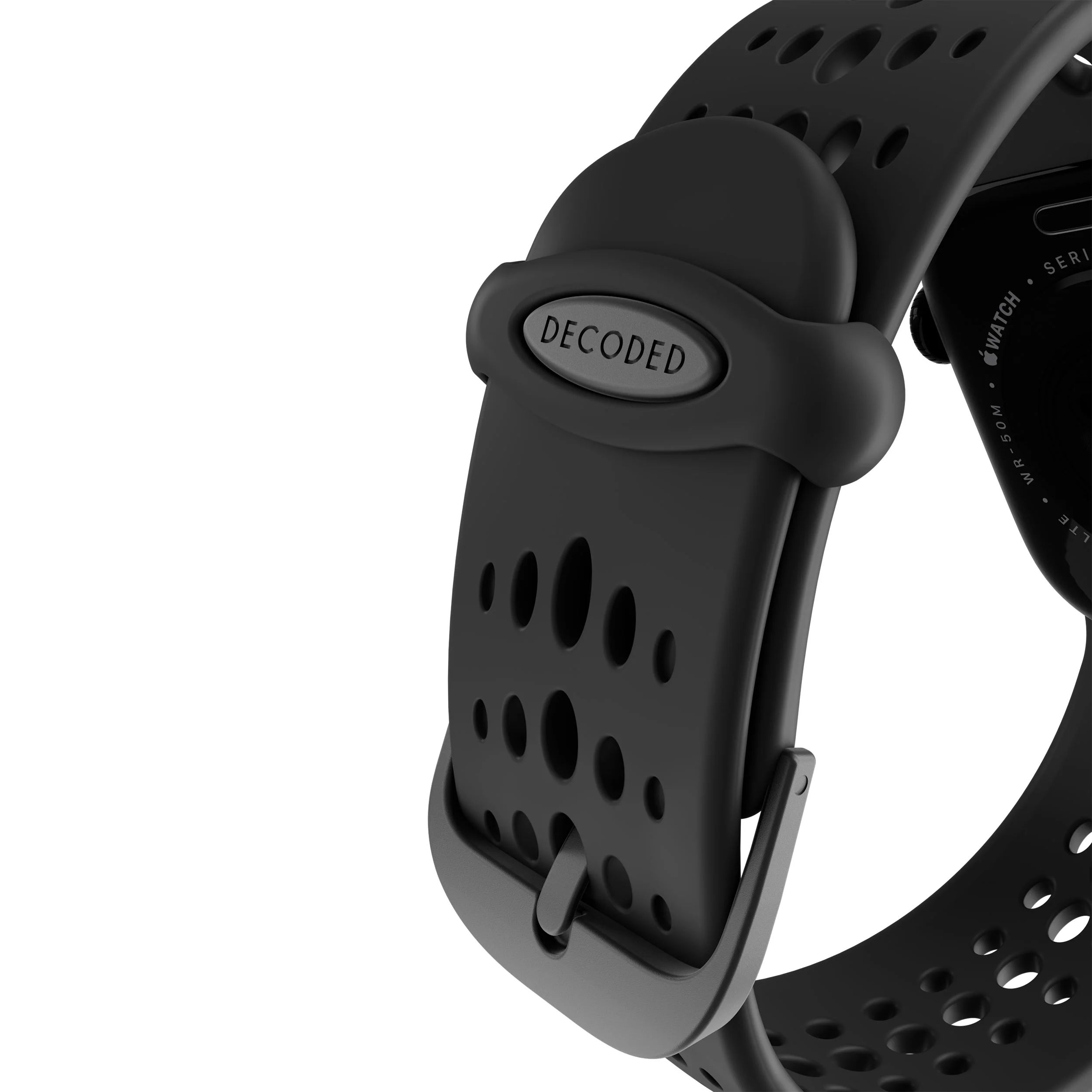 Silicone Ares O Buckle Watch Band | Black | 38mm to 42mm | D26AWS42ABS1BK - Image 4