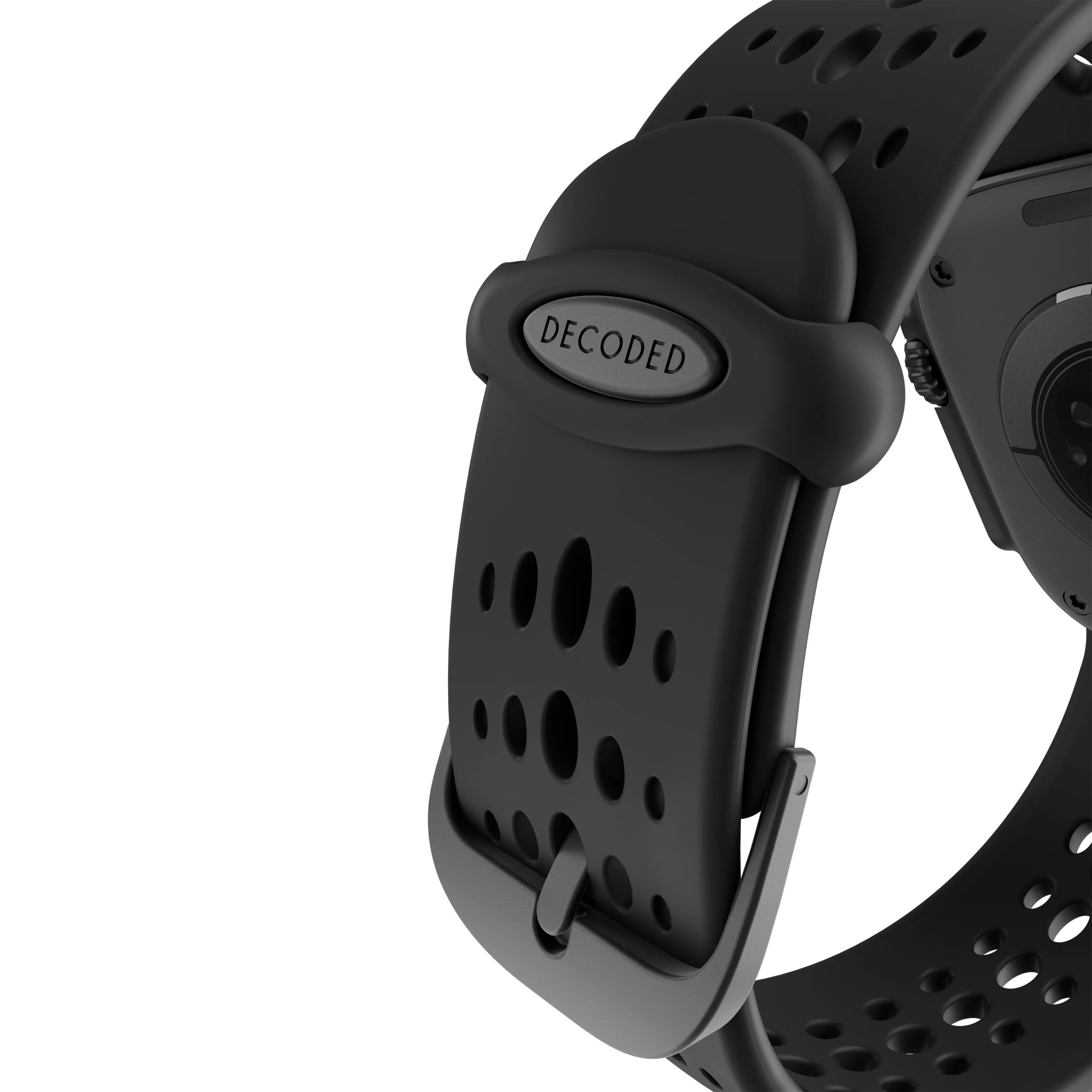 Silicone Ares O Buckle Watch Band | Black | 44mm to 49mm | D26AWS46ABS1BK - Image 4