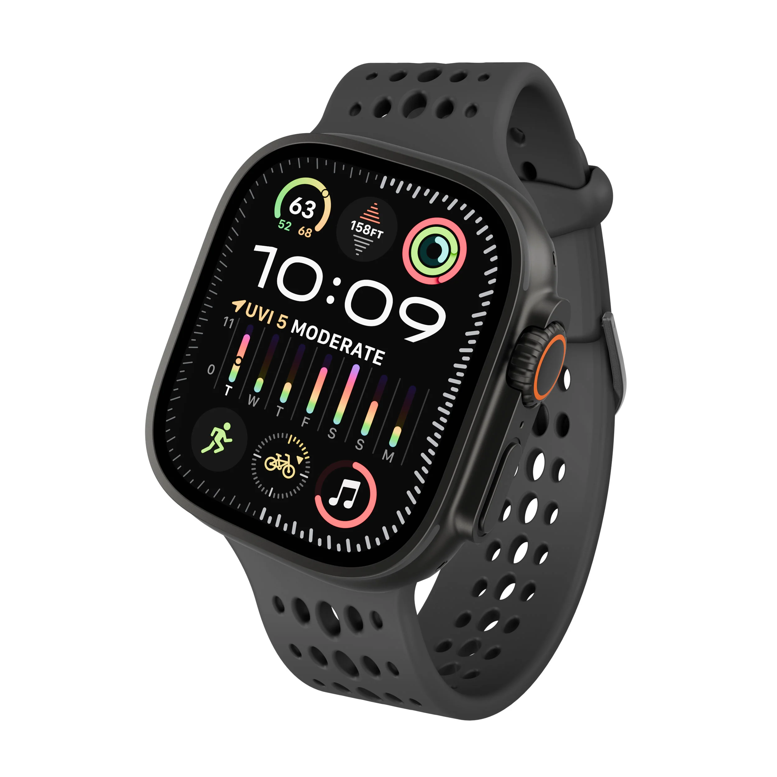 Silicone Ares O Buckle Watch Band | Black | 44mm to 49mm | D26AWS46ABS1BK - Image 5
