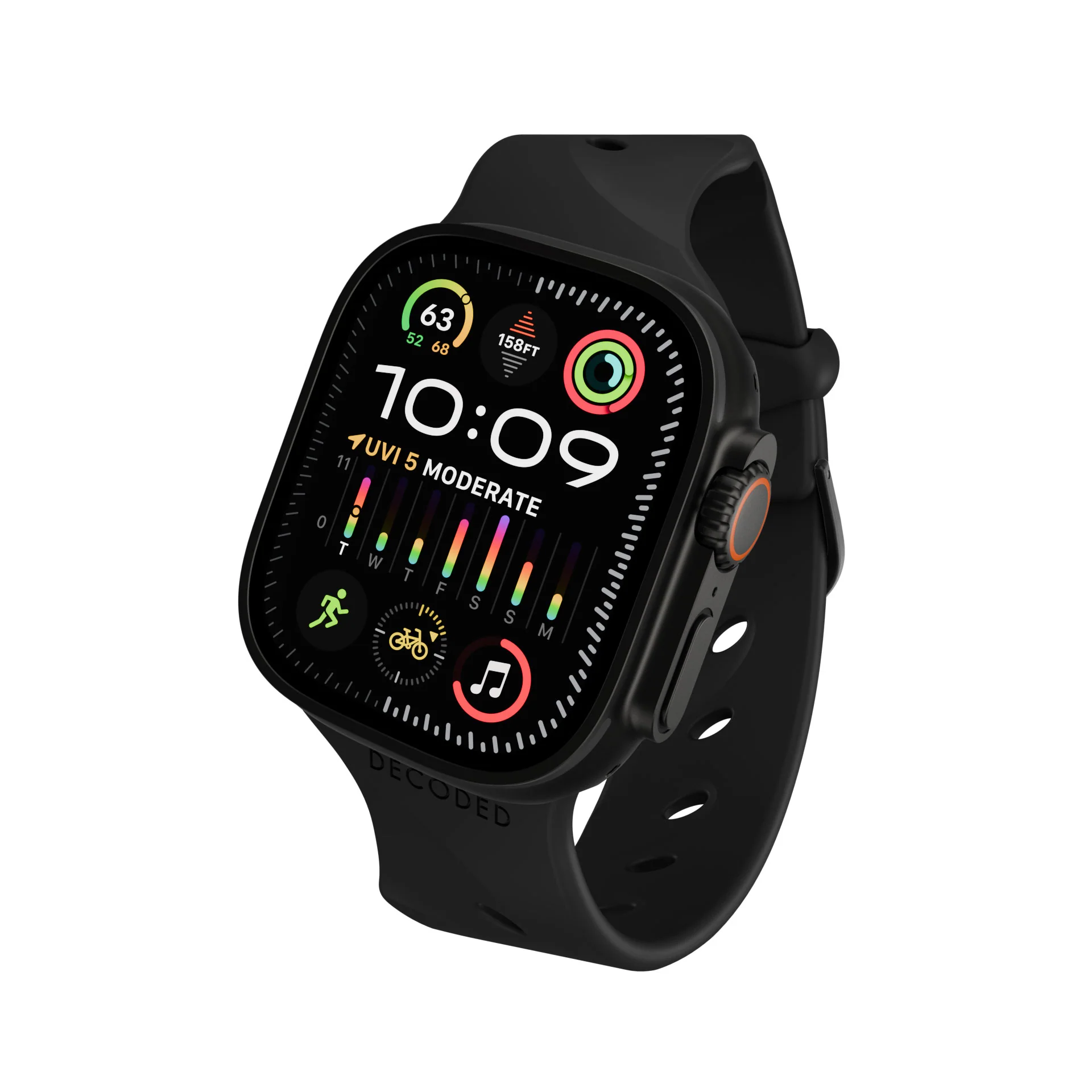 Silicone Ares Splice Buckle Watch Band | Black | 38mm to 42mm | D26AWS42ABS2BK - Image 5