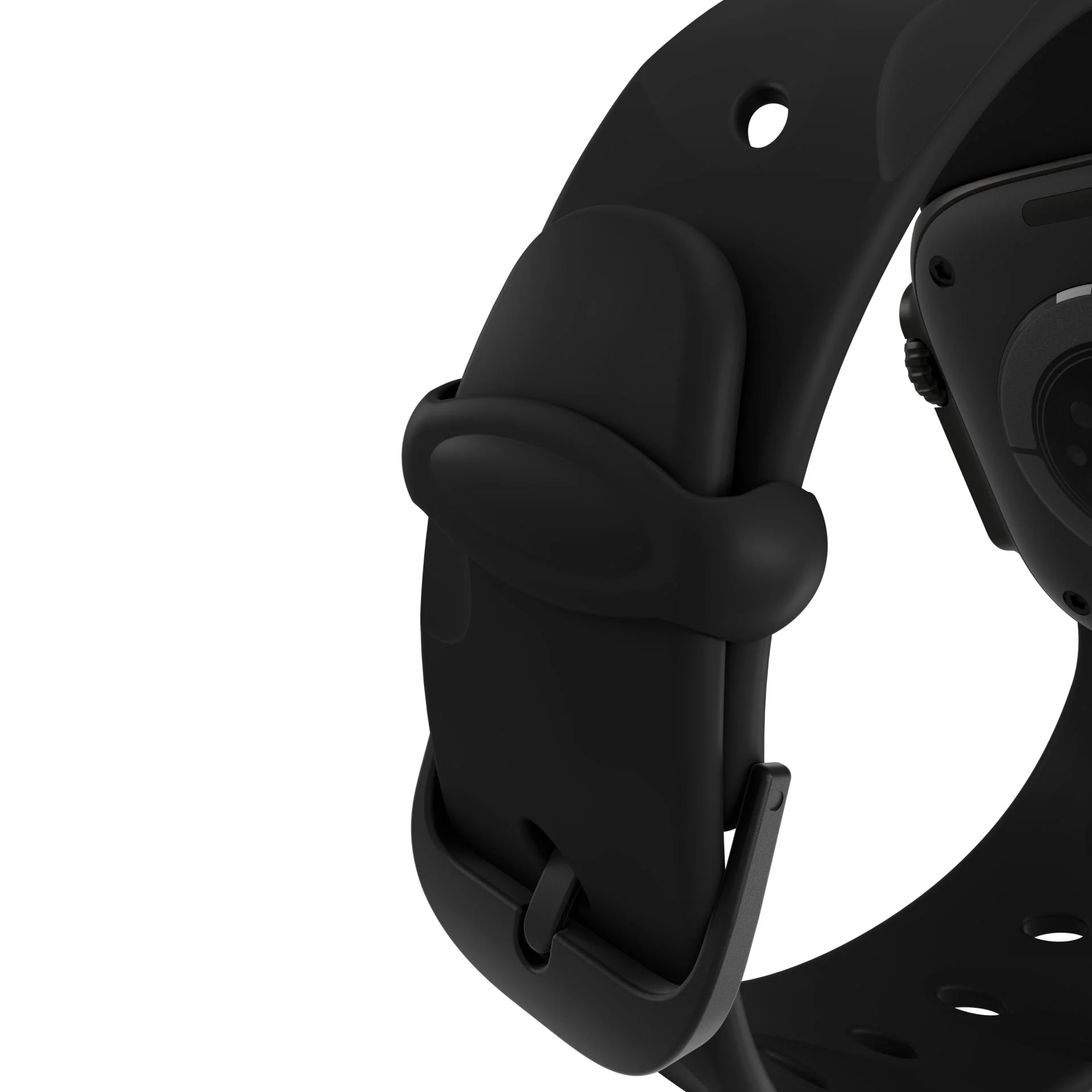 Silicone Ares Splice Buckle Watch Band | Black | 44mm to 49mm | D26AWS46ABS2BK - Image 4